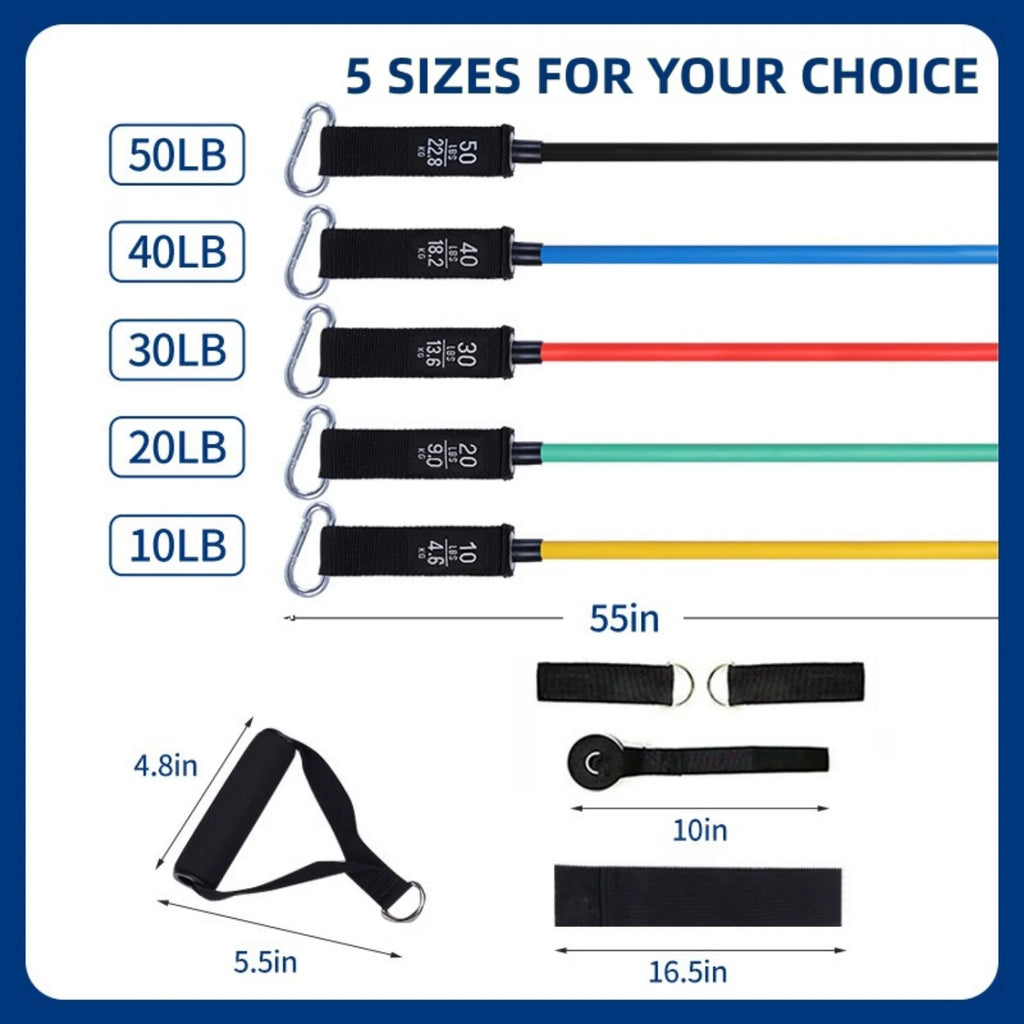 Resistance Bands Set Exercise Bands with Handles Heavy Resistance Training Physical Therapy Home Workouts
